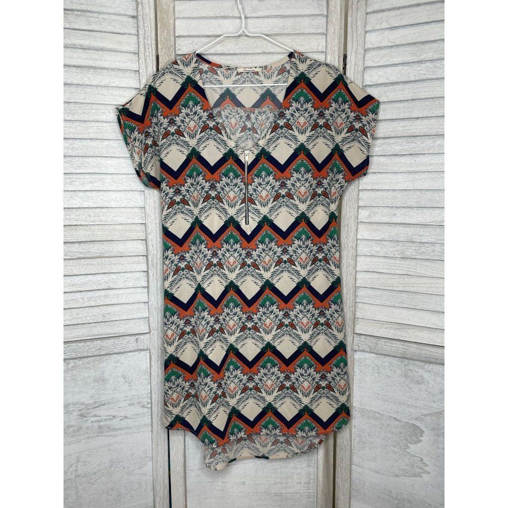 Caramela Geometric Pattern Shirt Dress Size M